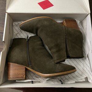 Aldo Larissi Ankle Boot Womens 9 Olive Green Leather Bootie